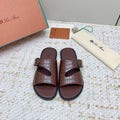 LP Men Sandals In Brown Snake Embossed Calfskin