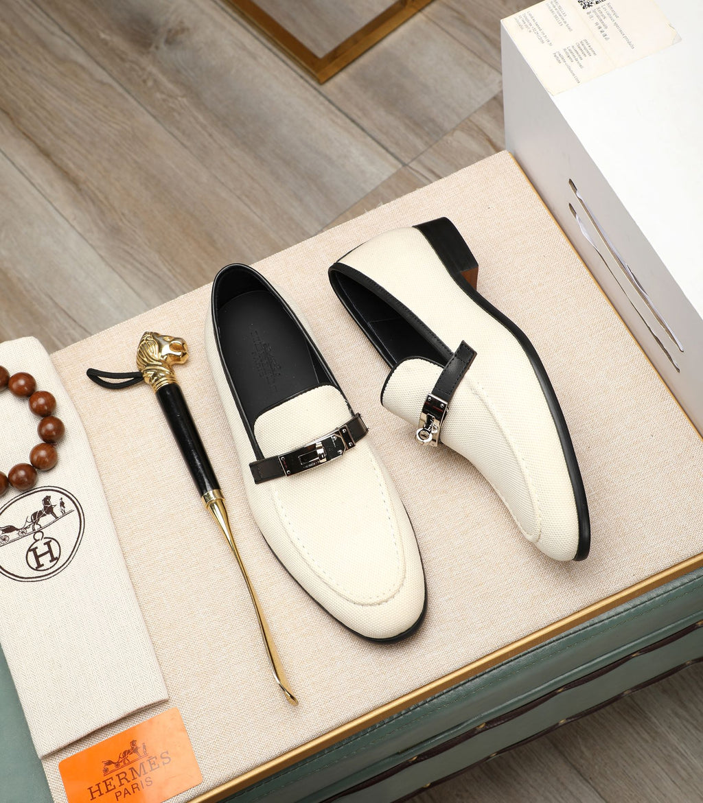 HM Men's Destin Loafer White Cowhide 480427