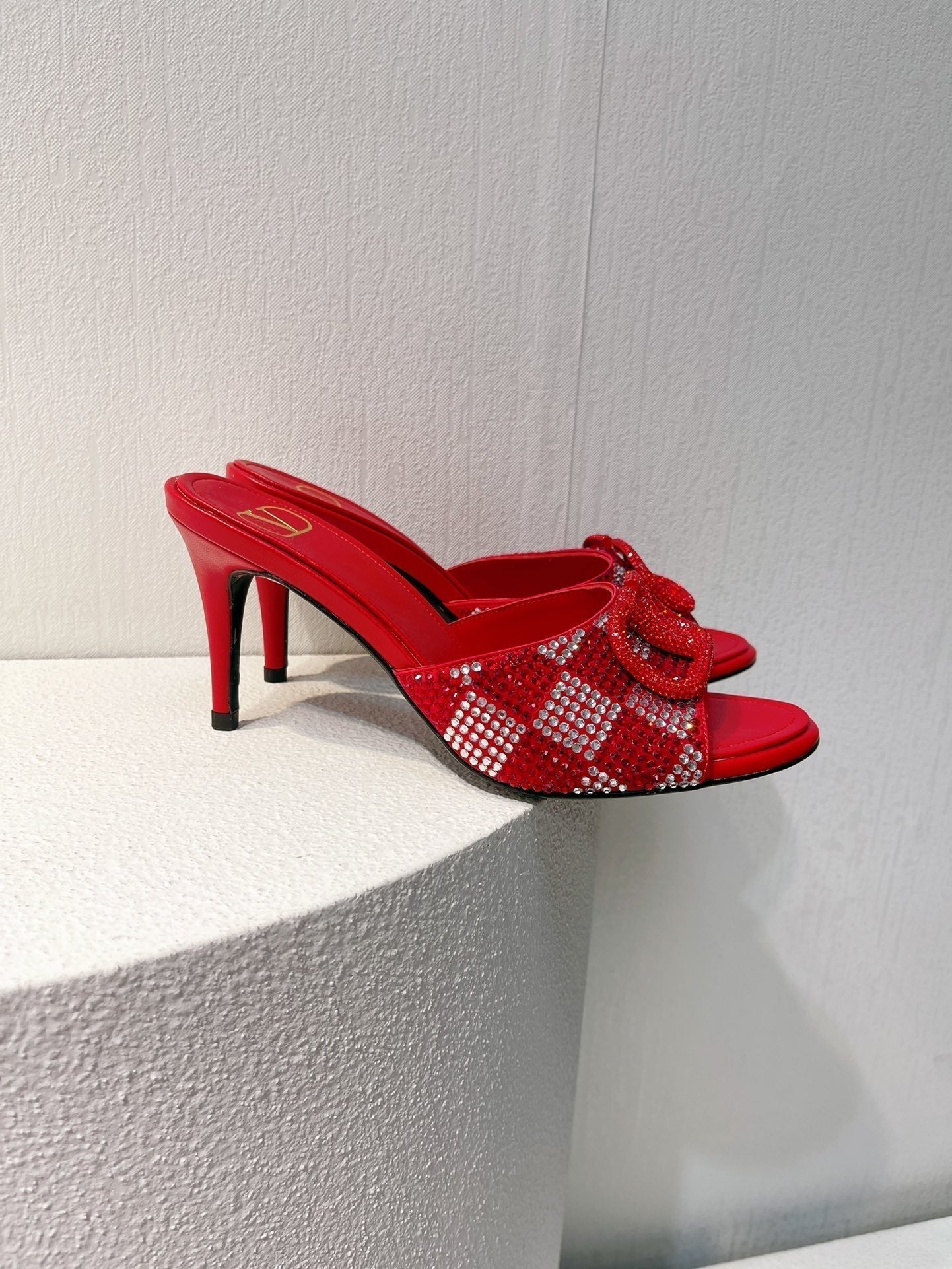 VT High Heeled Sandals Cherry Red Sheepskin 292838