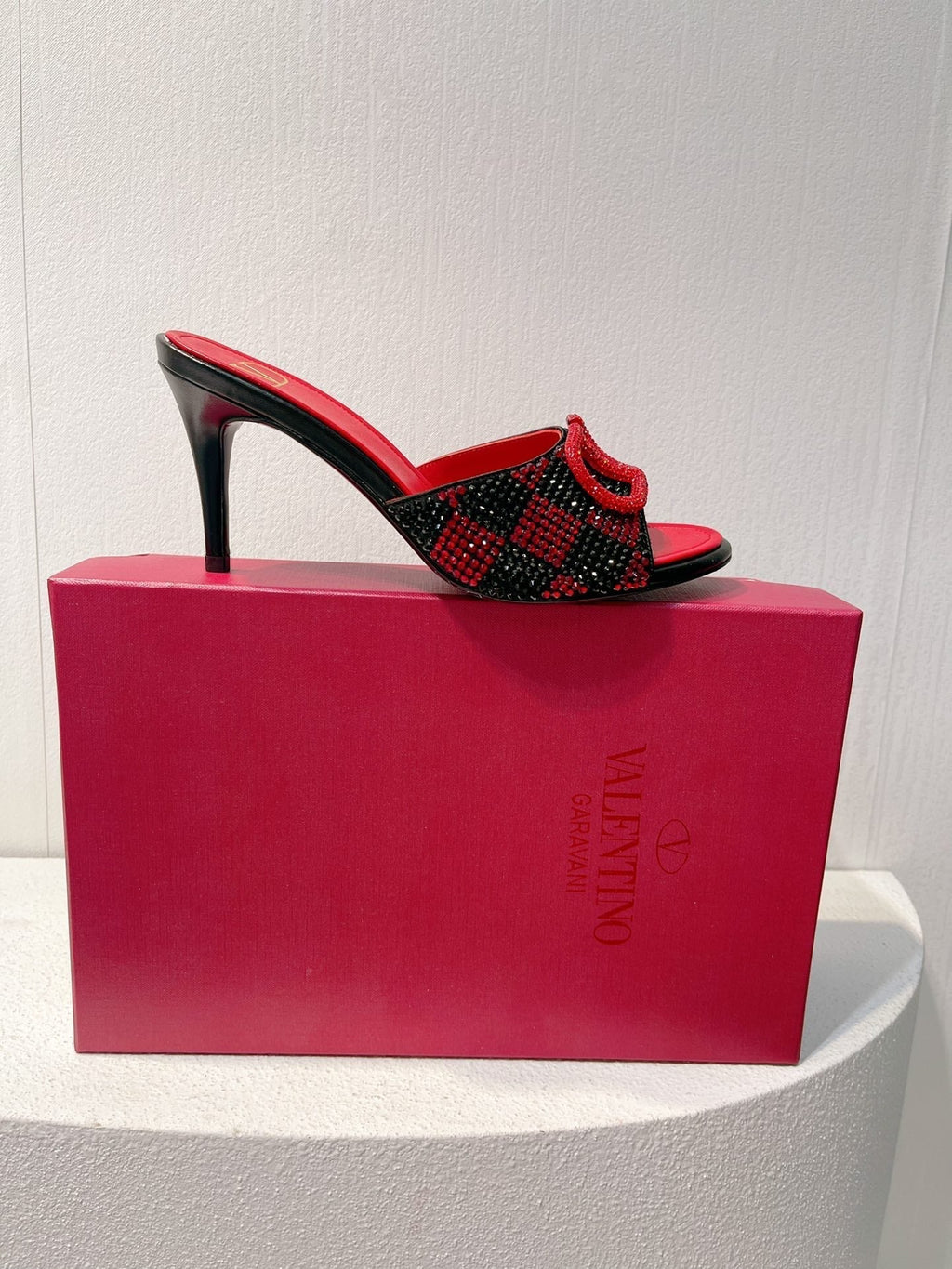 VT High Heeled Sandals Red mix Black Sheepskin 292847