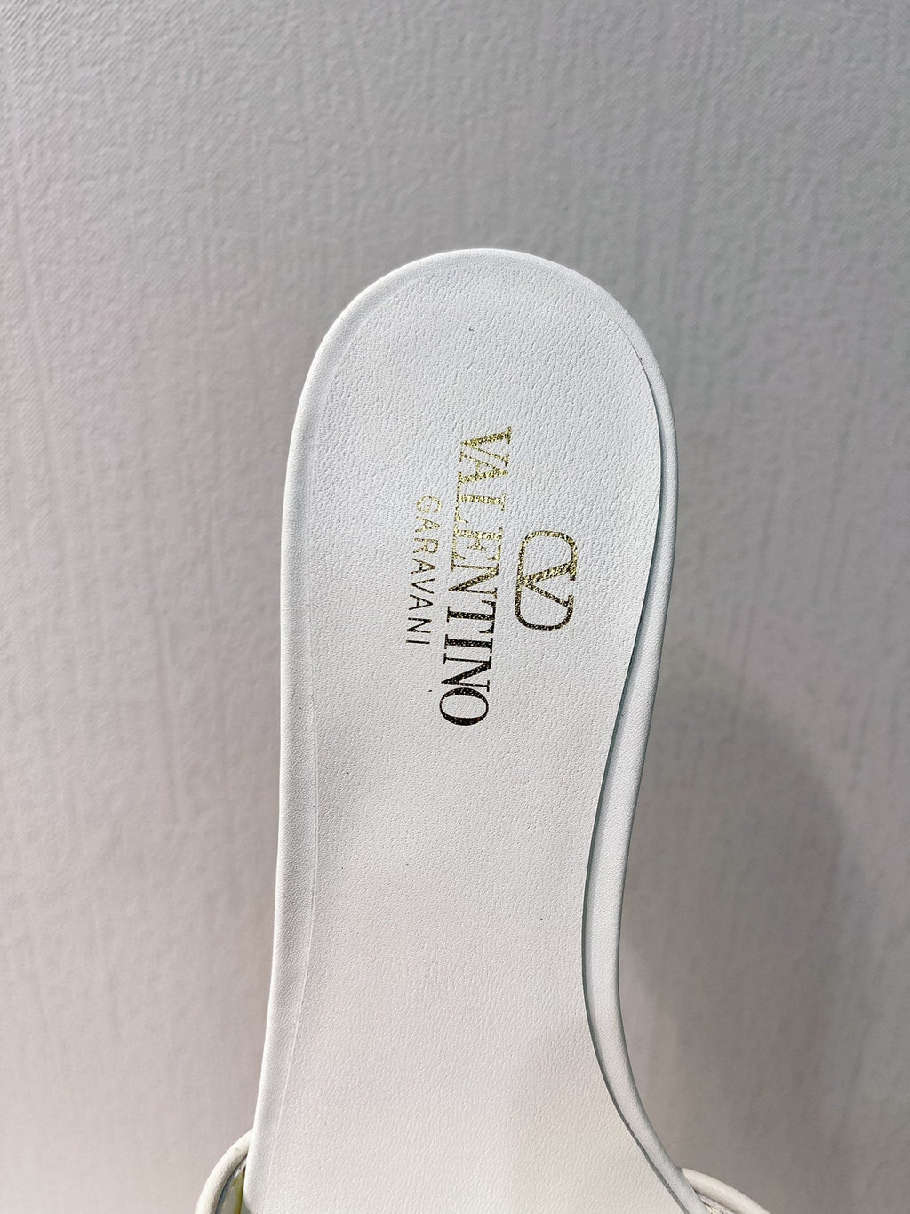 VT Moon Slides in Leather White Cowhide 292858