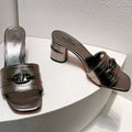 VT Leather Mules Gray Cowhide 292875