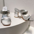 VT Heeled Sandal Silver Cowhide 292883