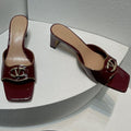 VT Mid Heel Mule Sandal Ruby Red Sheepskin 292761