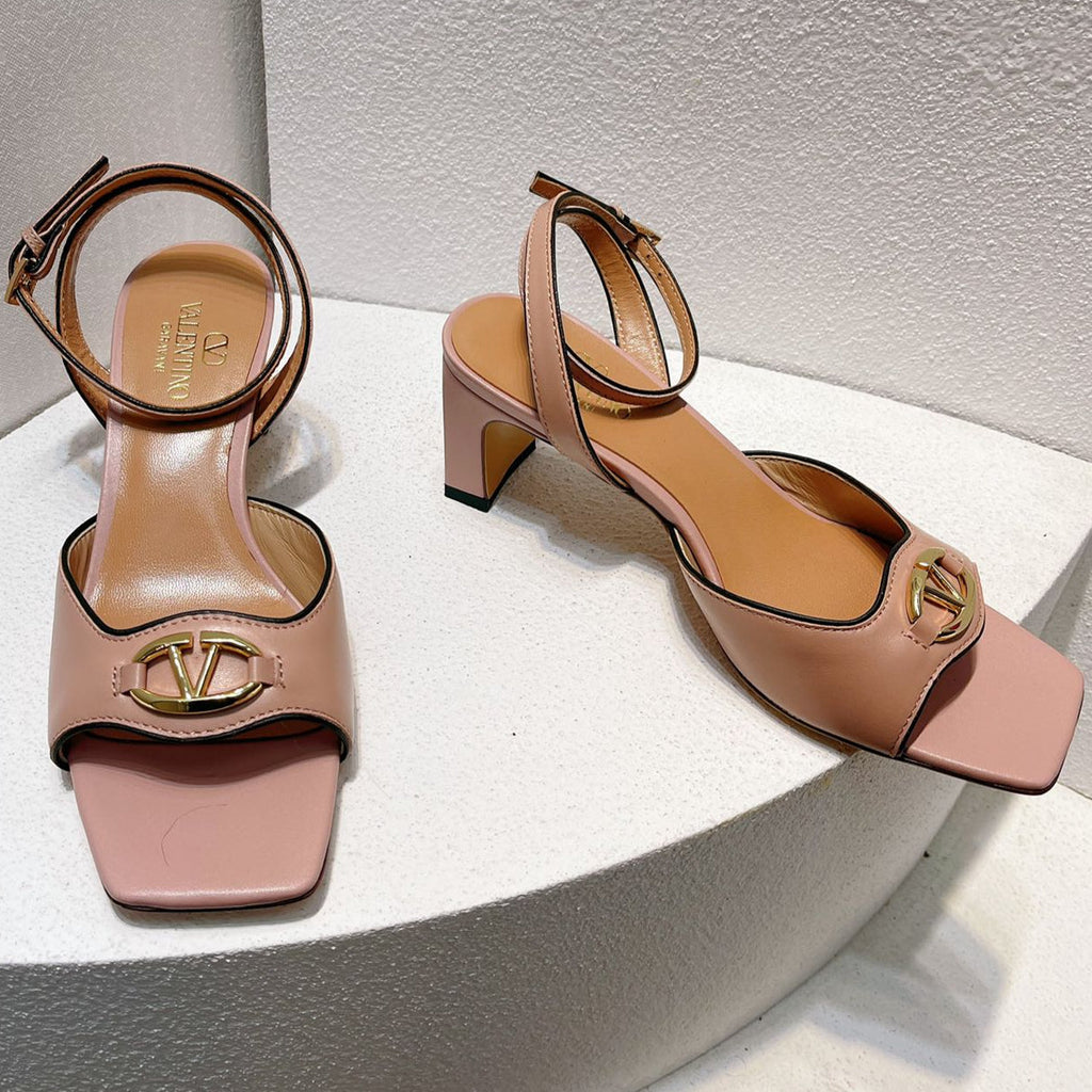 VT Sandals Heels 50mm Nude Cowhide 292773
