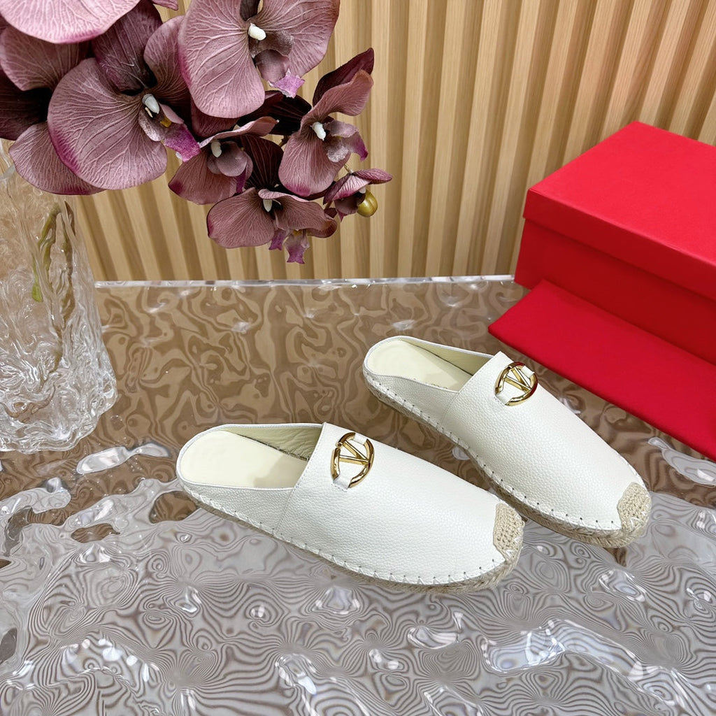 The Bold Edition VLogo Mules White Leather