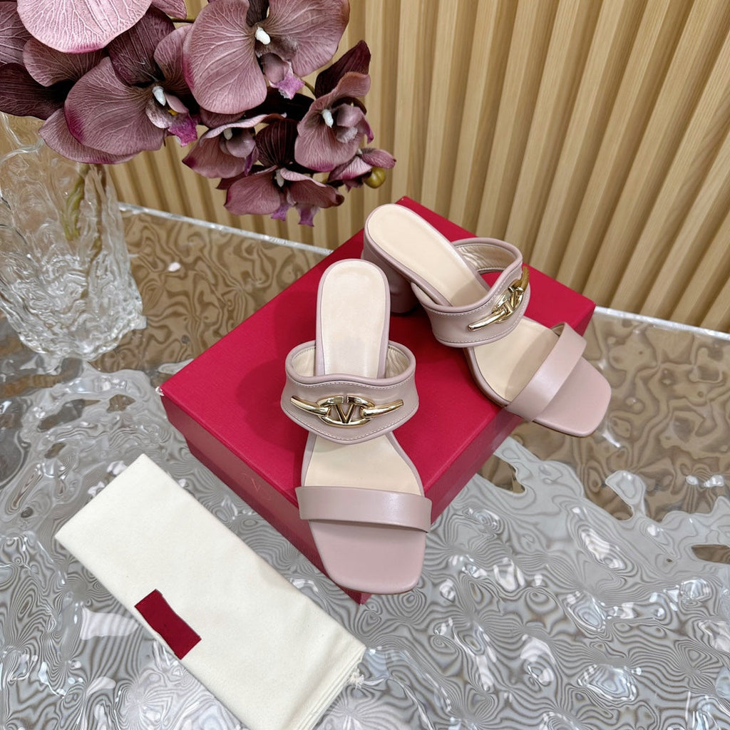 High Heel 70 Sandal The Bold Edition Vlogo Square Toe Rose Cannelle