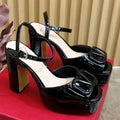 VT High Heels Sandals 110mm Black Calfskin 286479