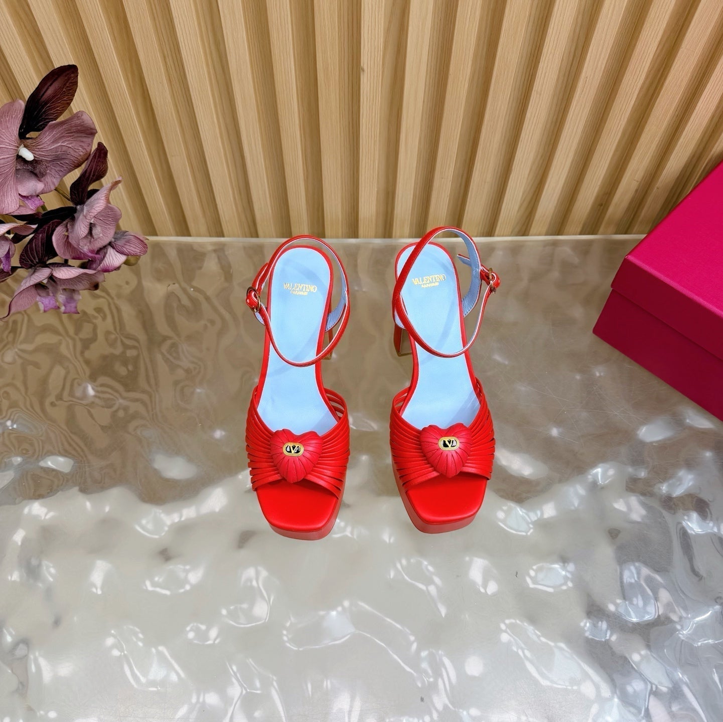 Valentino Royal Sandal 11.5cm Red Blue Leather 702274