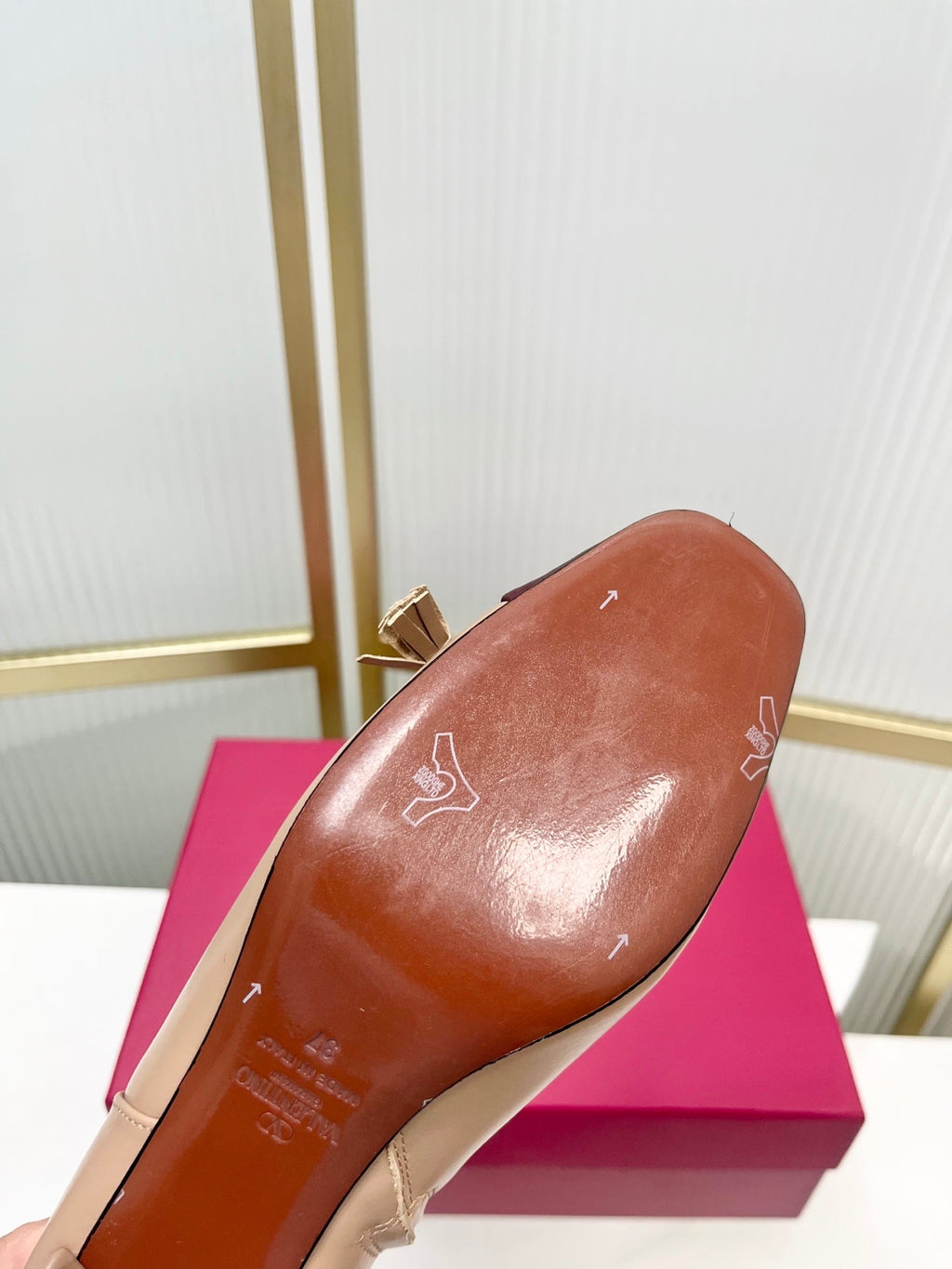 Valentino 2025 Bow Square Toe Zipper Ankle Boot Beige Burgundy Cowhide 549734