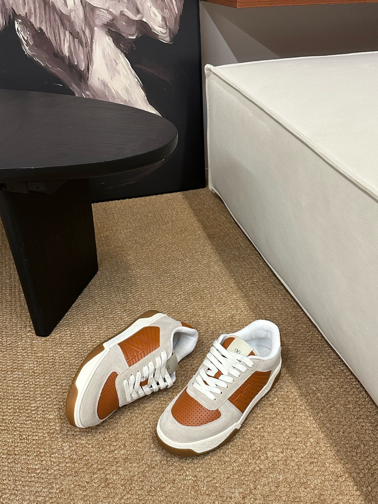 VLogo Upvillage Low-Top Sneakers Brown Grey Suede Leather 691440