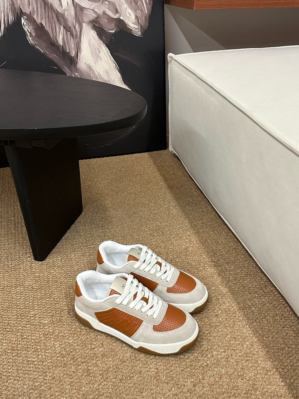 VLogo Upvillage Low-Top Sneakers Brown Grey Suede Leather 691440