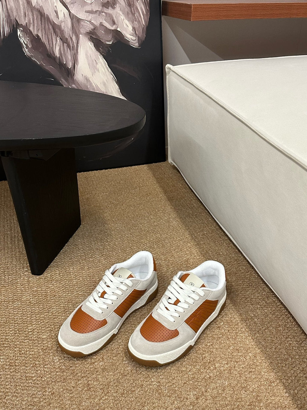 VLogo Upvillage Low-Top Sneakers Brown Grey Suede Leather 691440