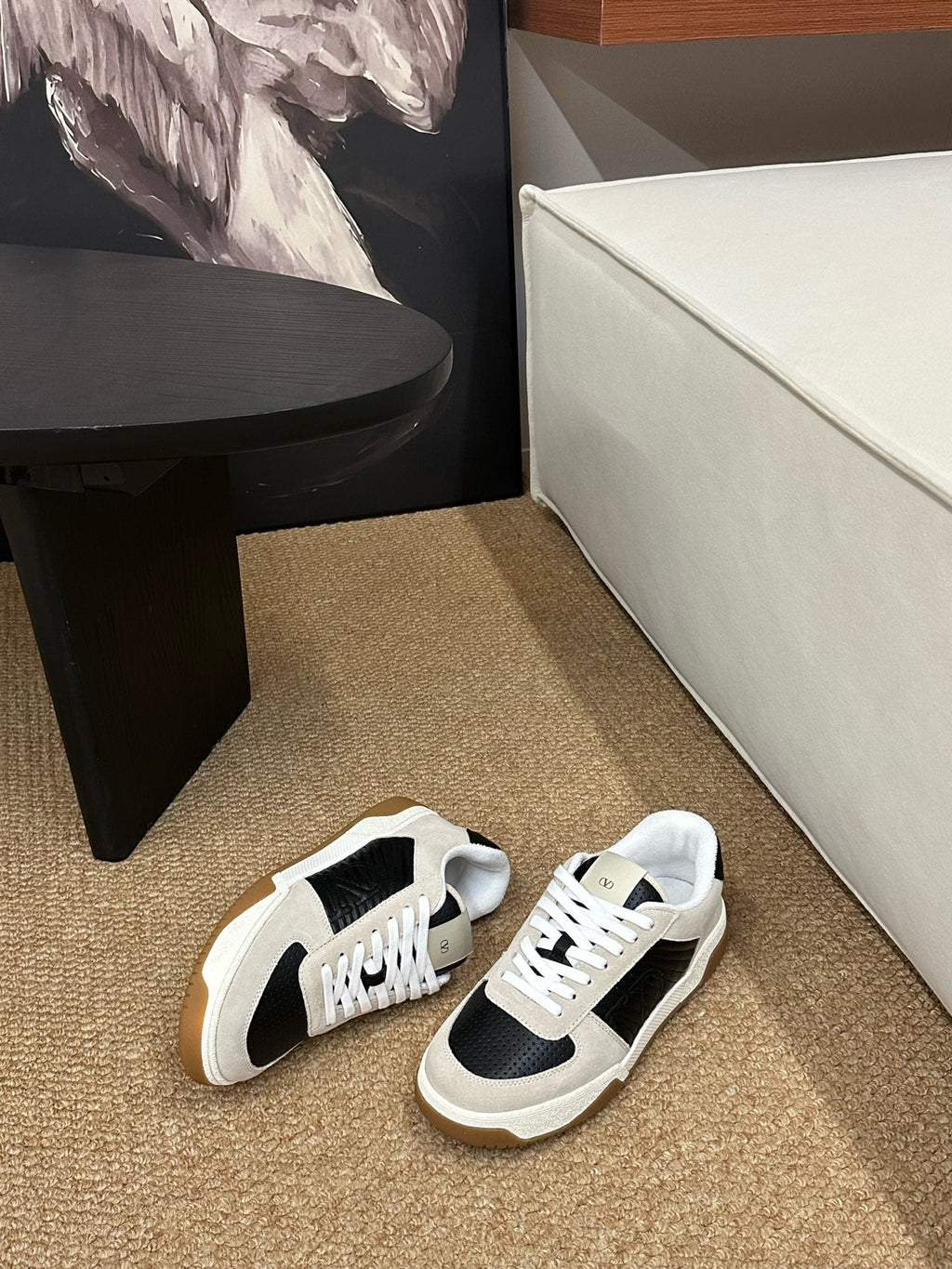 VLogo Upvillage Low-Top Sneakers Black Grey Suede Leather 691442