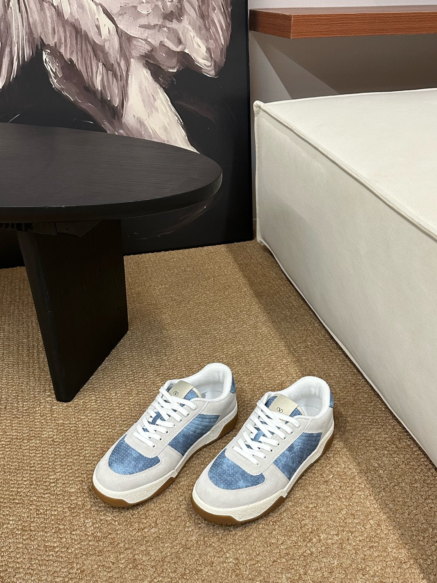 VLogo Upvillage Low-Top Sneakers Blue Grey Suede Denim 691443