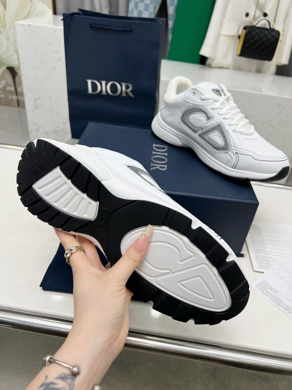 CD B30 SNEAKER WHITE MESH FABRIC