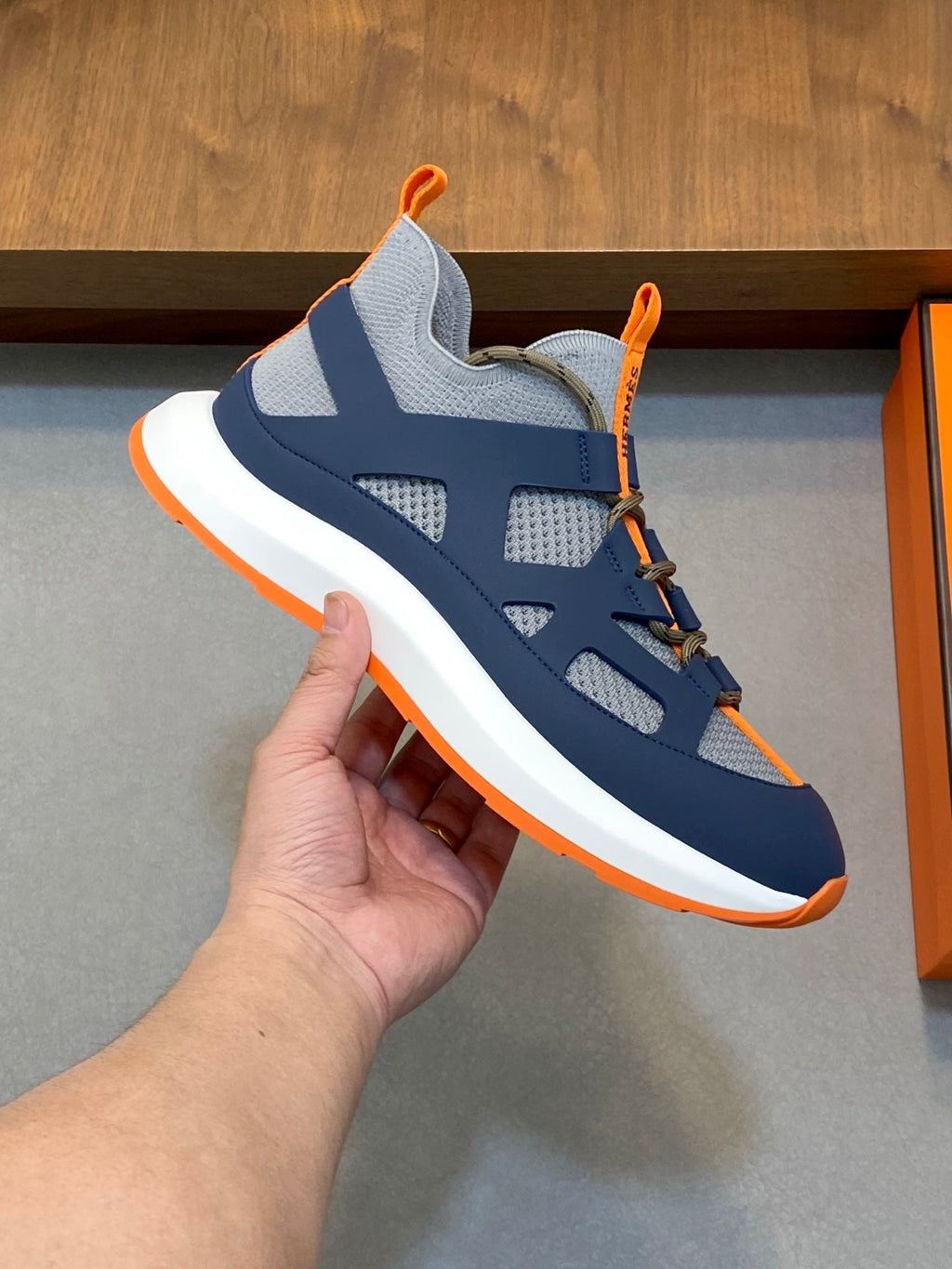 HM Men's Katana Sneaker Blue Calfskin 620164
