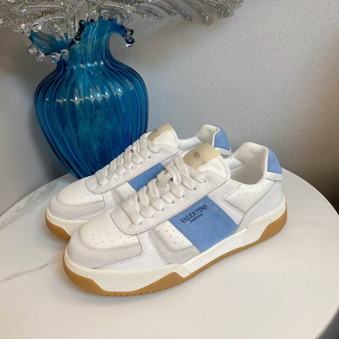 VT 25S Casual Sneakers White Blue Cowhide Suede 563097