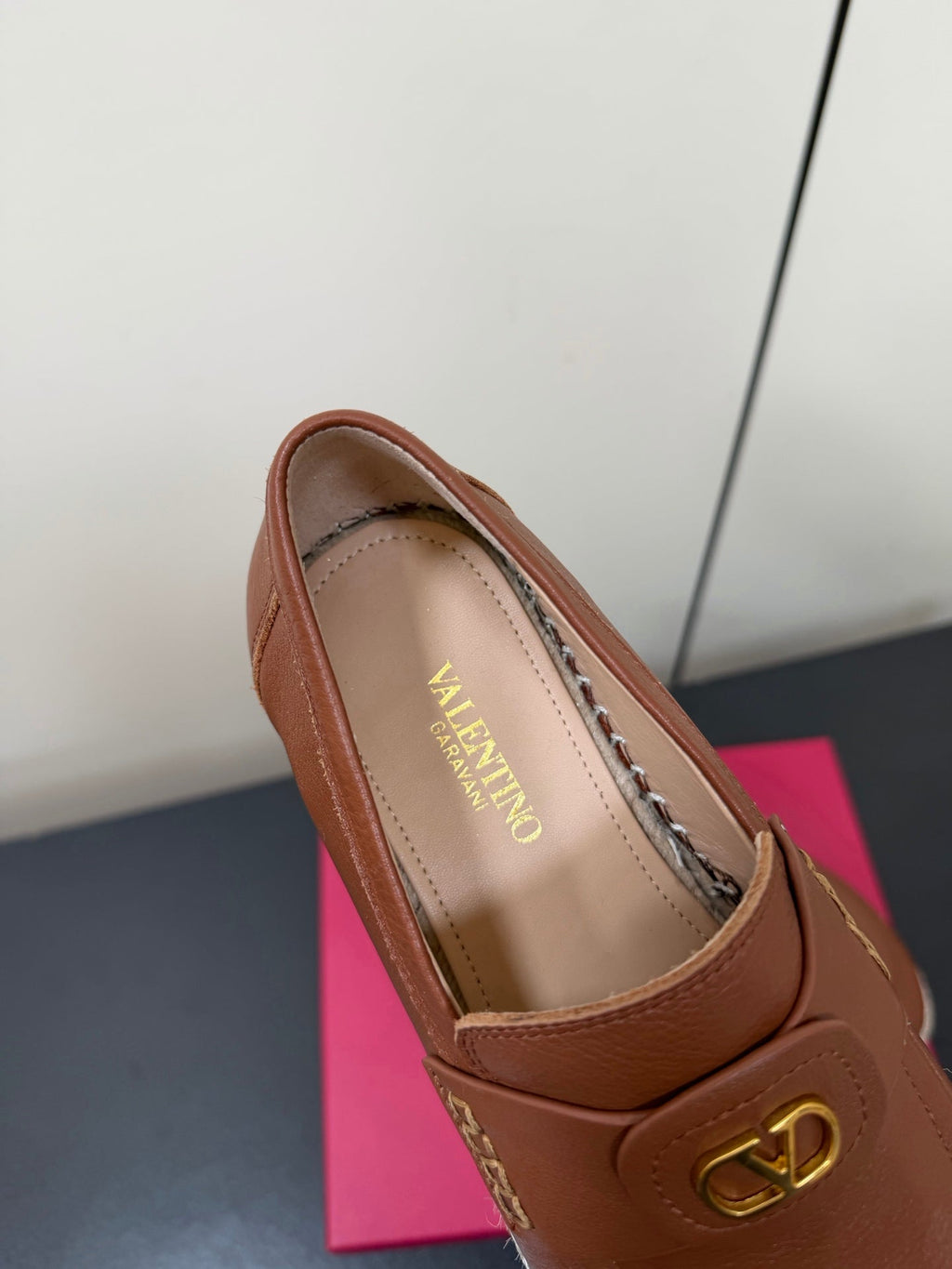 Valen Palm Avenue Loafer Brown Raffia Calfskin 619035
