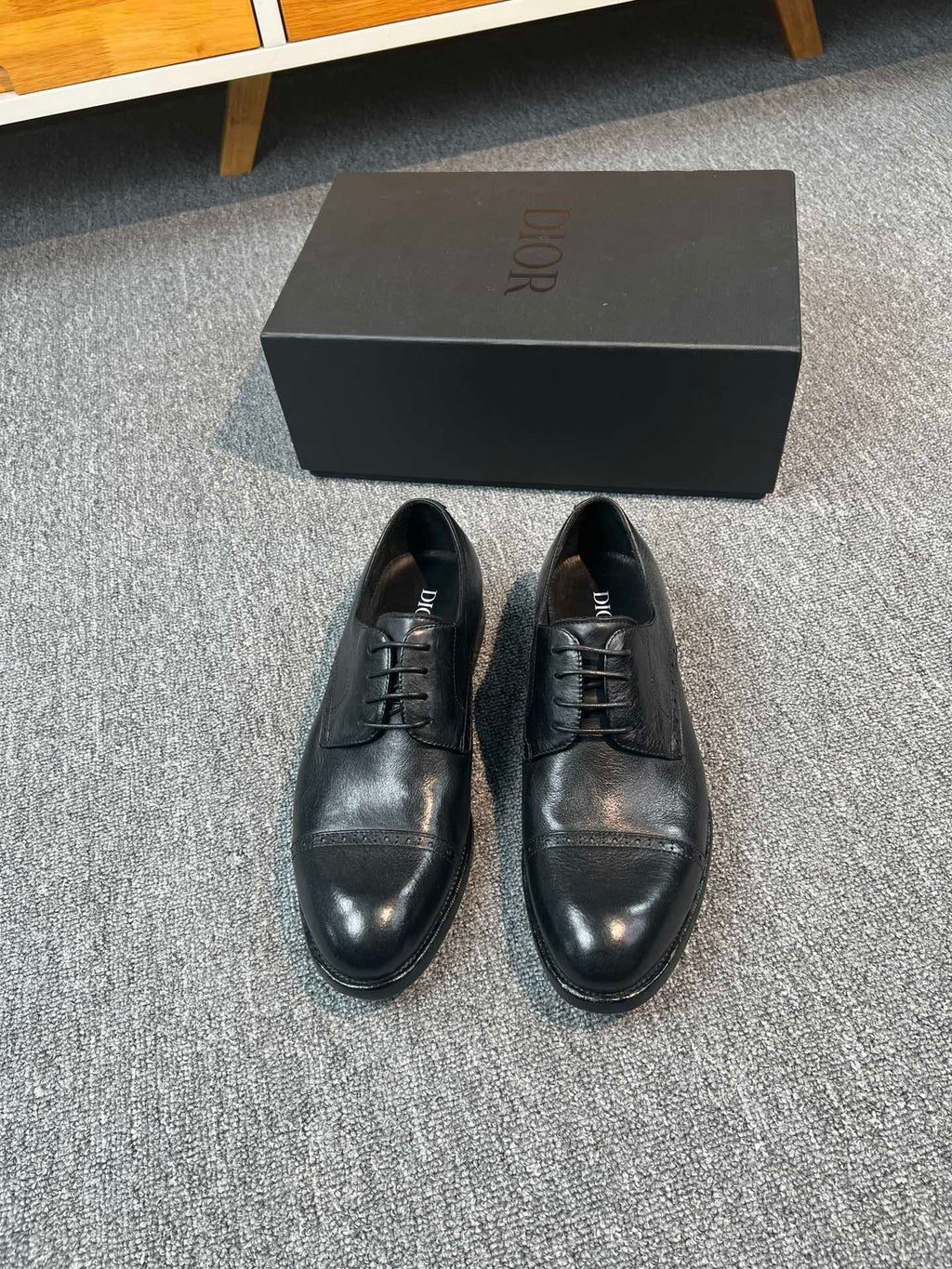 CD TIMELESS OXFORD BLACK EMBOSSED CALFSKIN