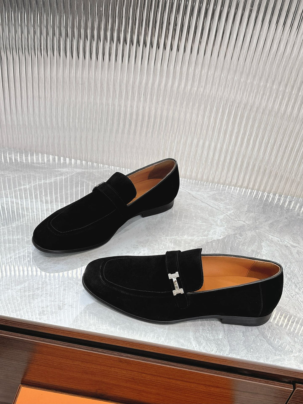 HM Men's Loafer Black Suede 524034
