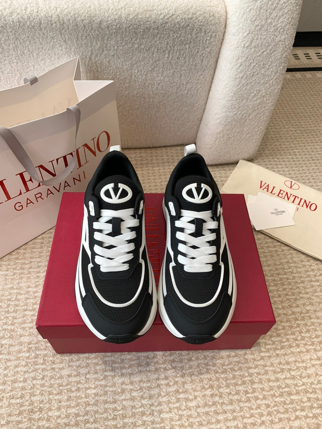 VL Sneaker 50mm In Black Mix White Mesh Fabric And Molded Foam 828154
