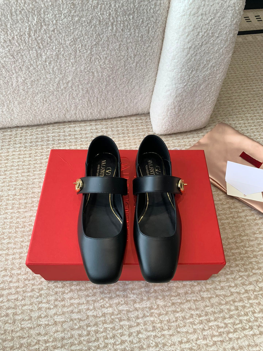 VL Locker Mary-Jane Ballerina In Black Calfskin