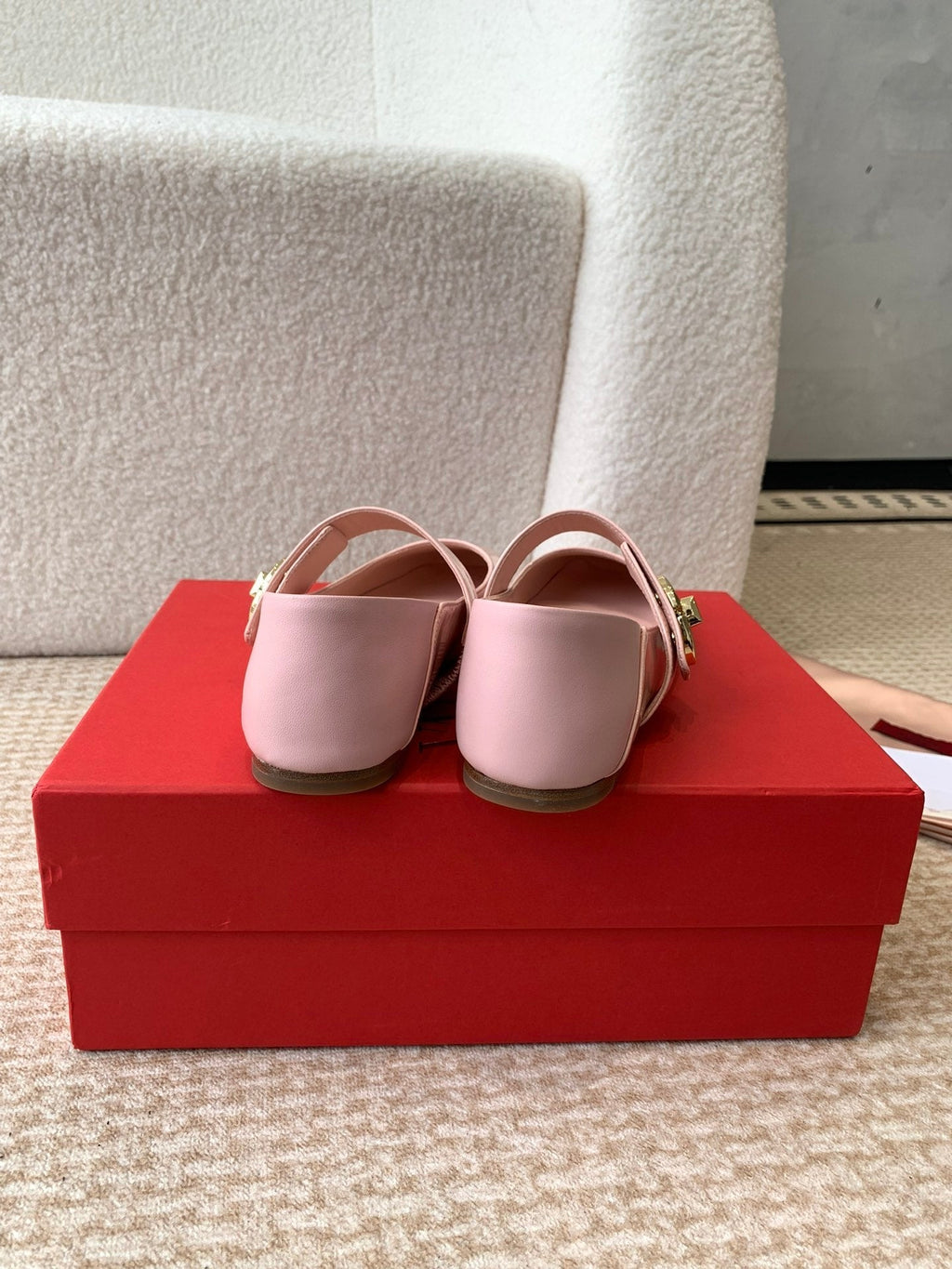 VL Locker Mary-Jane Ballerina In Pink Calfskin