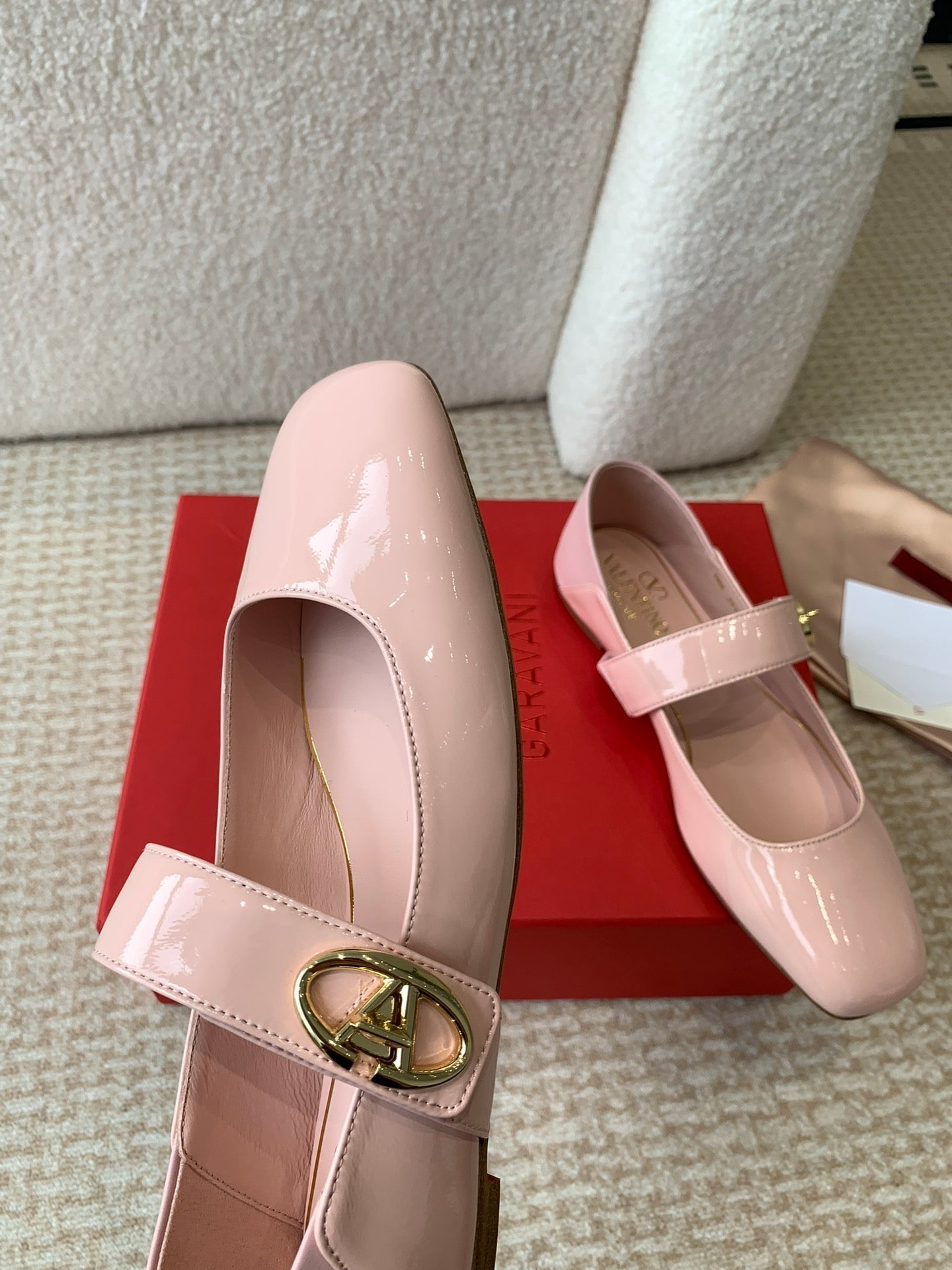 VL Locker Mary-Jane Ballerina In Pink Calfskin