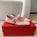VL Locker Mary-Jane Ballerina In Pink Calfskin
