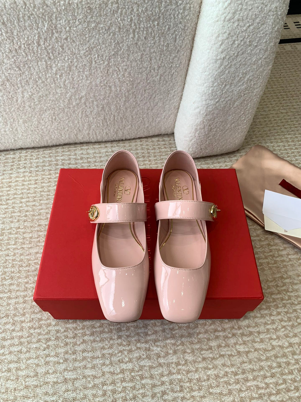 VL Locker Mary-Jane Ballerina In Pink Calfskin
