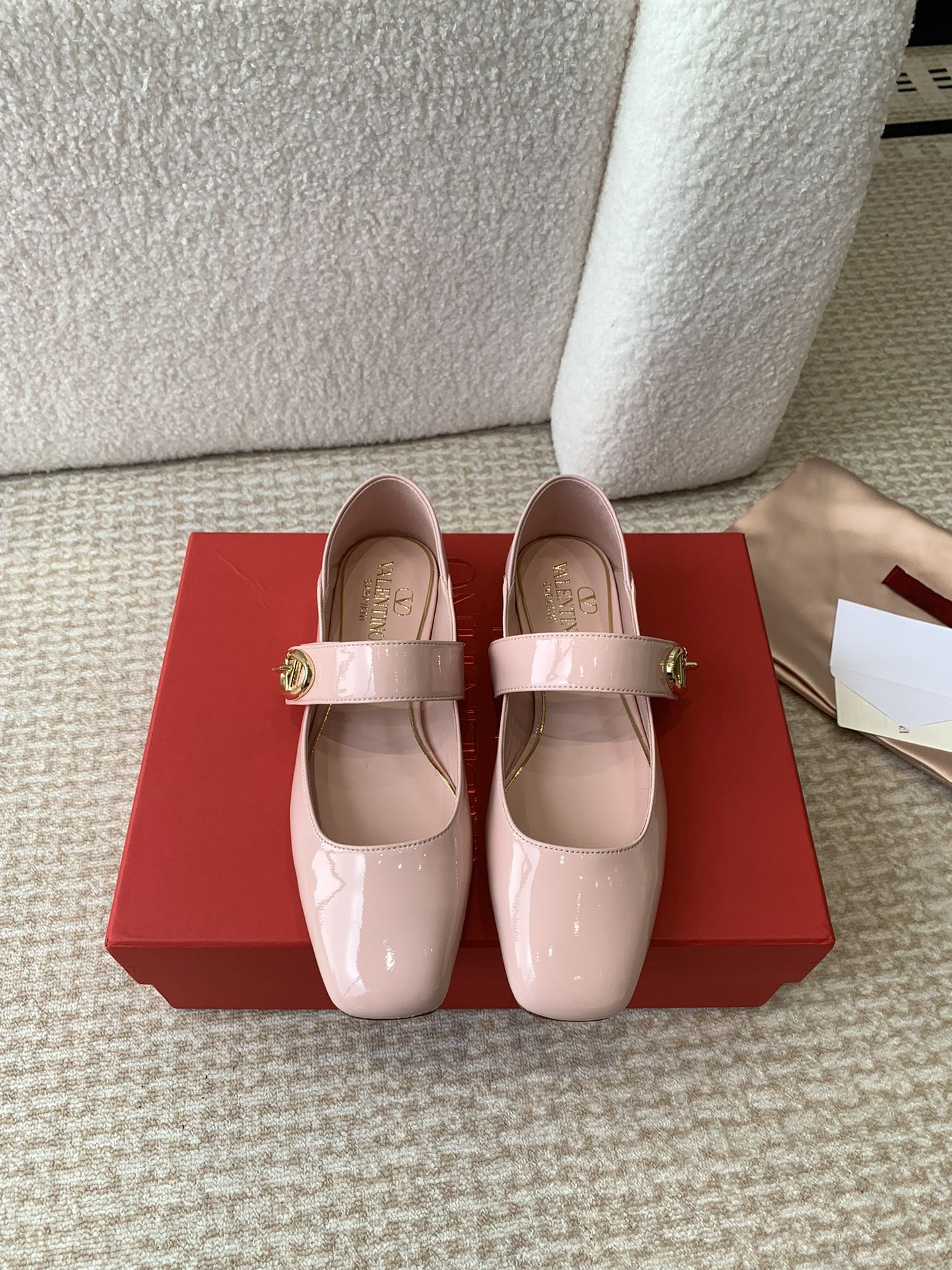 VL Locker Mary-Jane Ballerina In Pink Calfskin