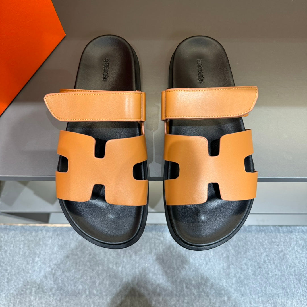 HM CHYPRE SANDAL TANGERINE CALFSKIN