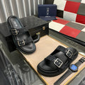 CD AQUA BUCKLE SANDAL BLACK JACQUARD