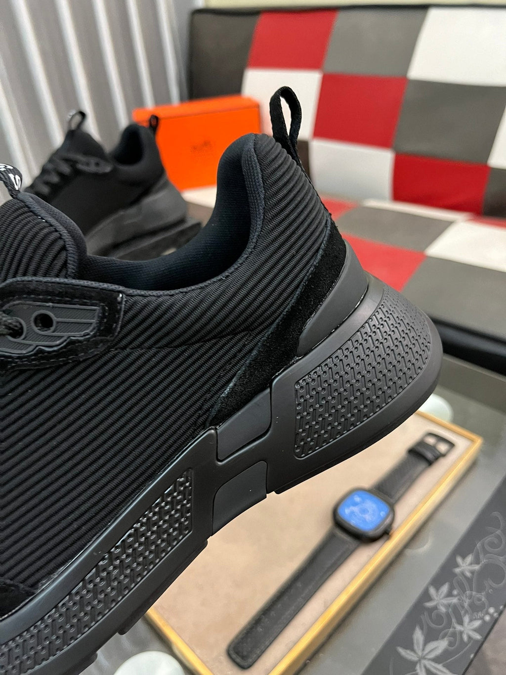 HM HUGO SNEAKER BLACK WEAVE AND SUEDE