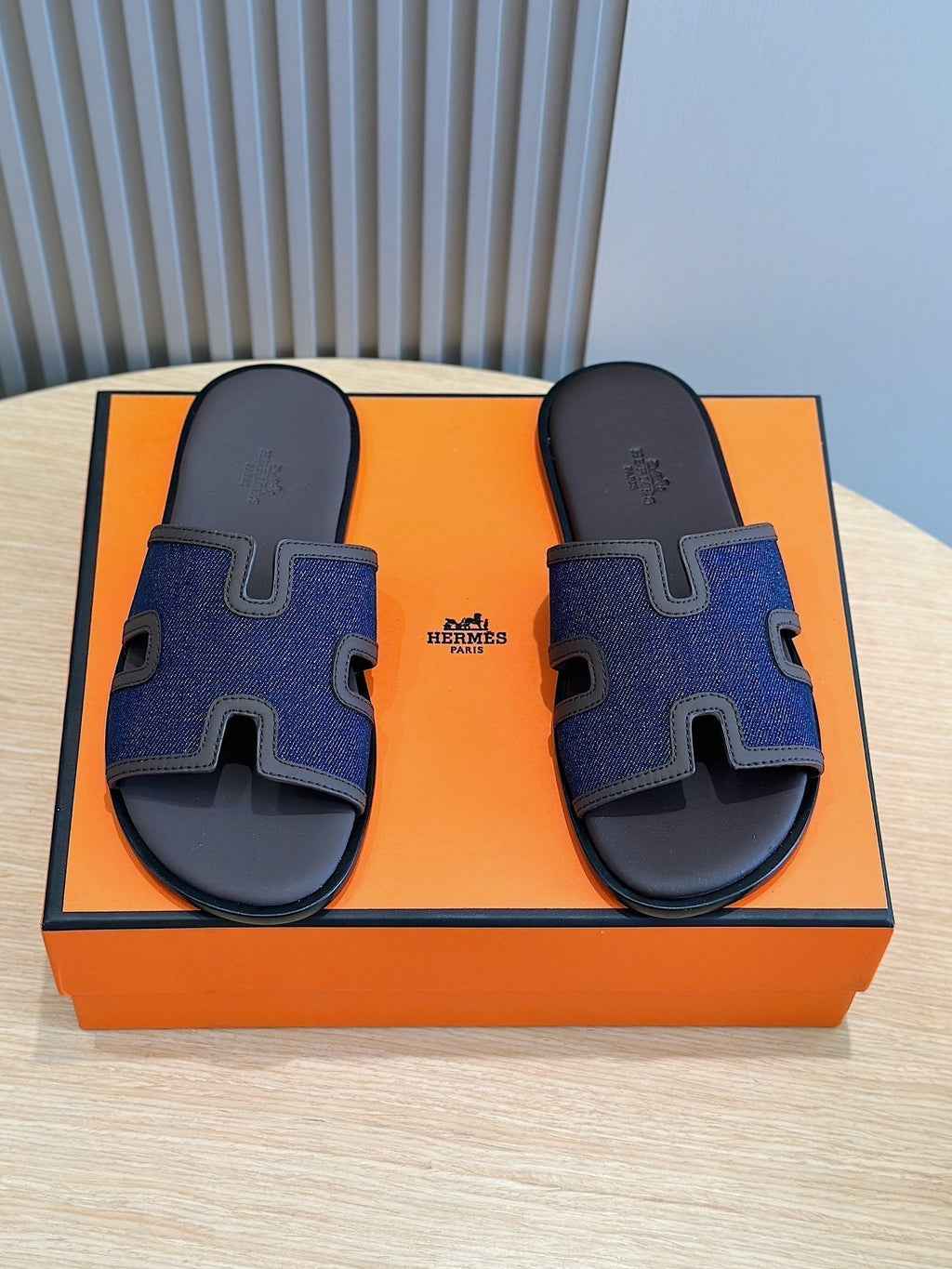 HM IZMIR SANDAL DENIM AND GRAY FABRIC