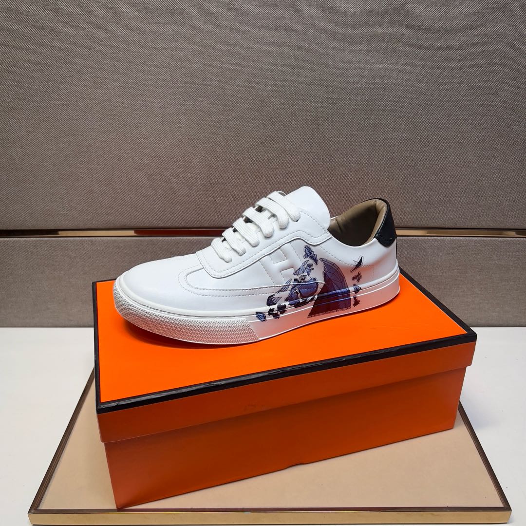 HM Men's 25 Sneaker White Calfskin 524295