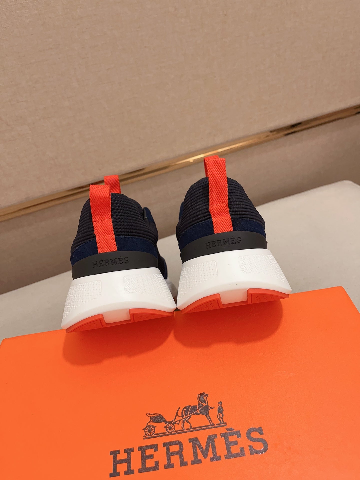 HM HUGO SNEAKER NAVY WEAVE AND SUEDE