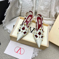 VT Studdy Kidskin Pumps 60mm White Goatskin 611369