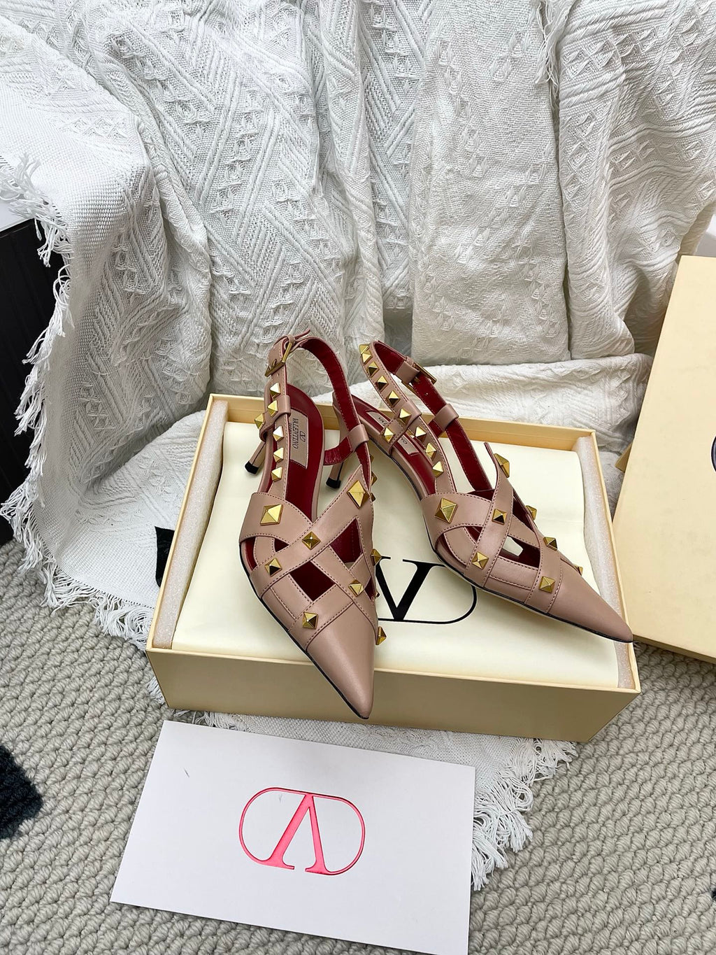 VT Studdy Kidskin Pumps 60mm Light Brown Goatskin 611370