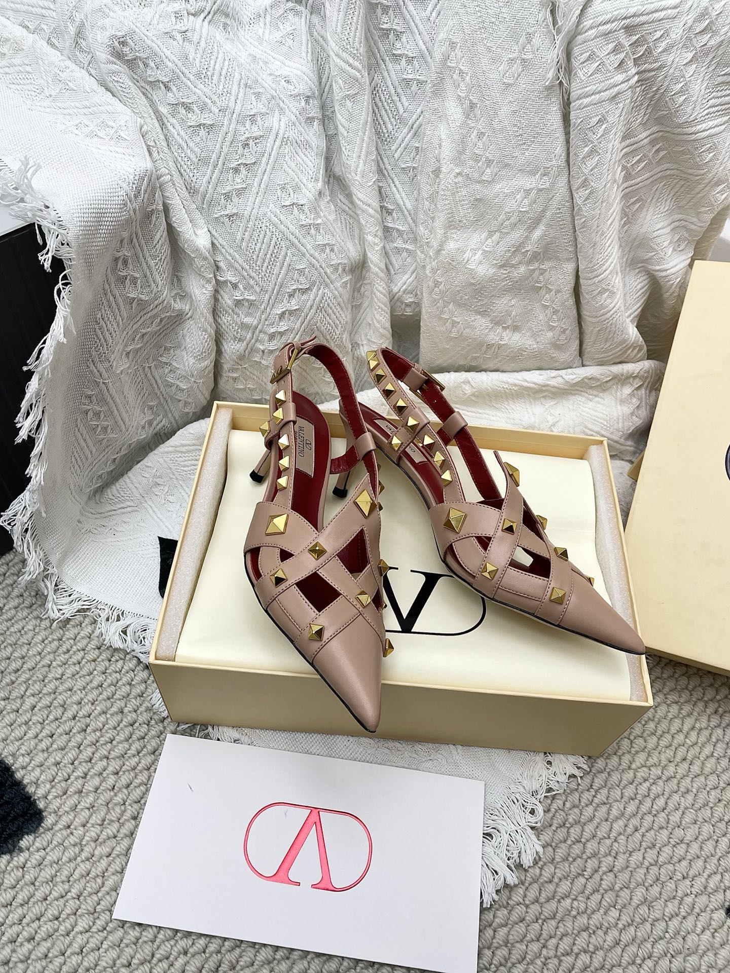 VT Studdy Kidskin Pumps 60mm Light Brown Goatskin 611370