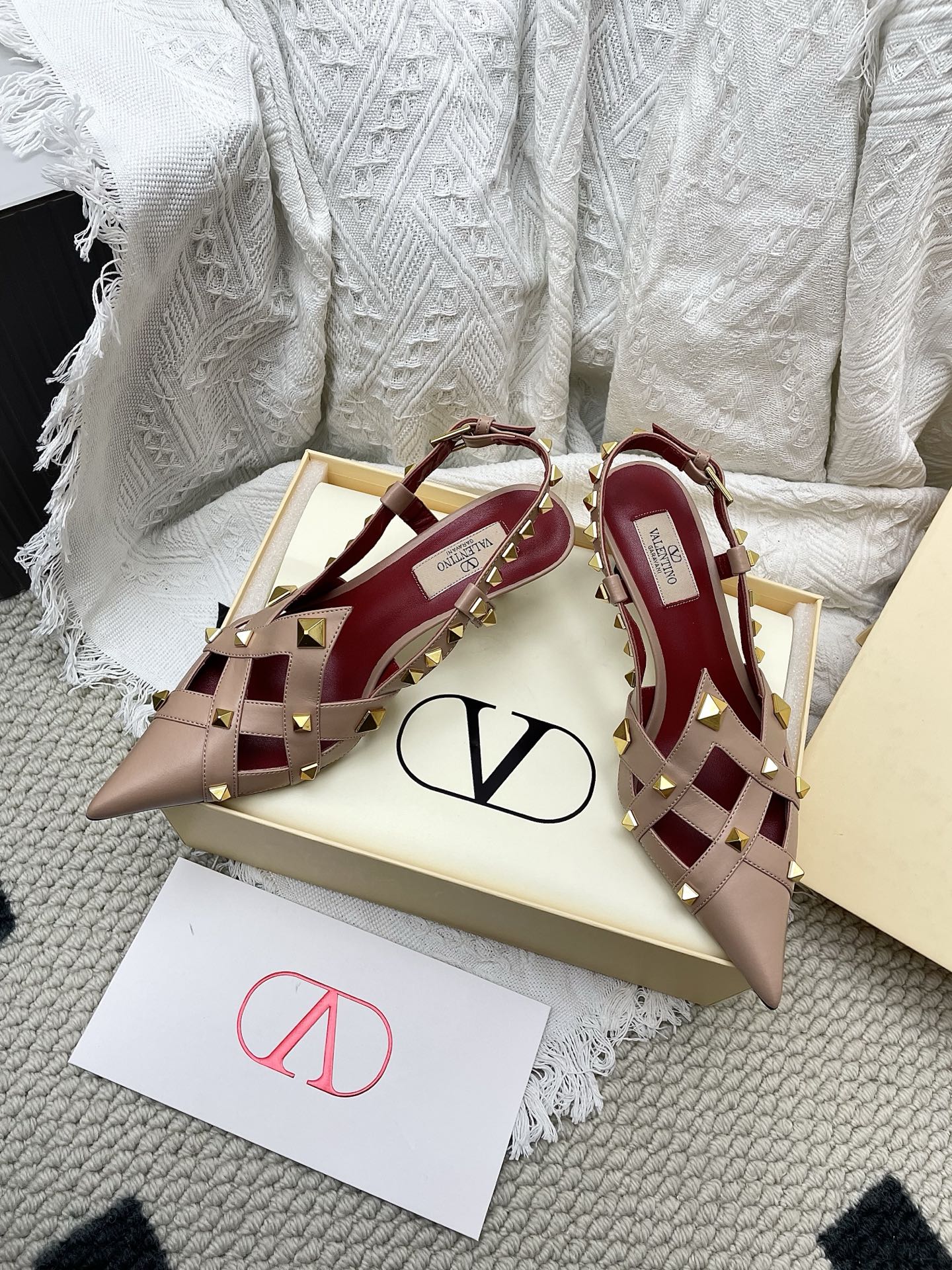 VT Studdy Kidskin Pumps 60mm Light Brown Goatskin 611370