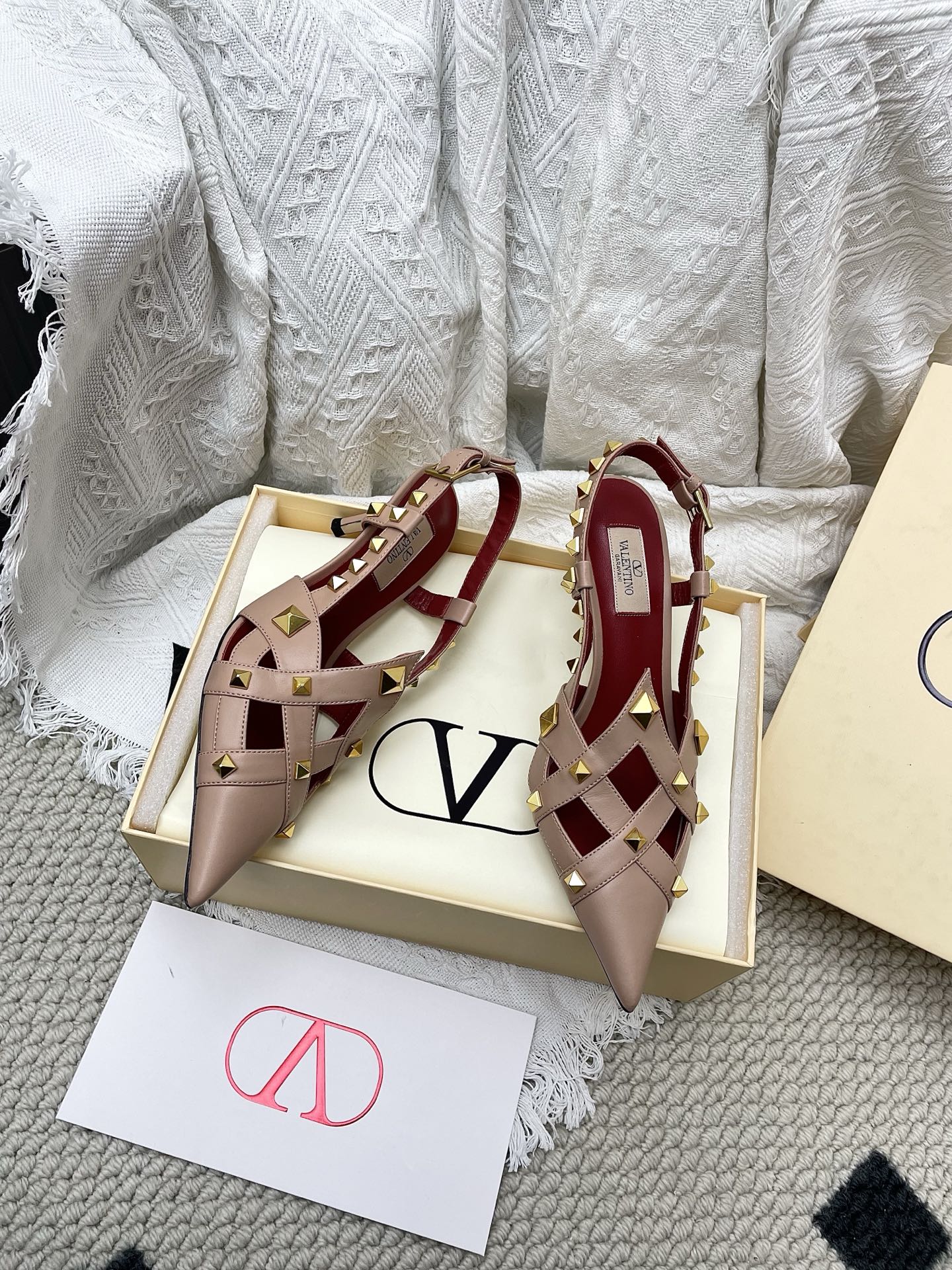 VT Studdy Kidskin Pumps 60mm Light Brown Goatskin 611370