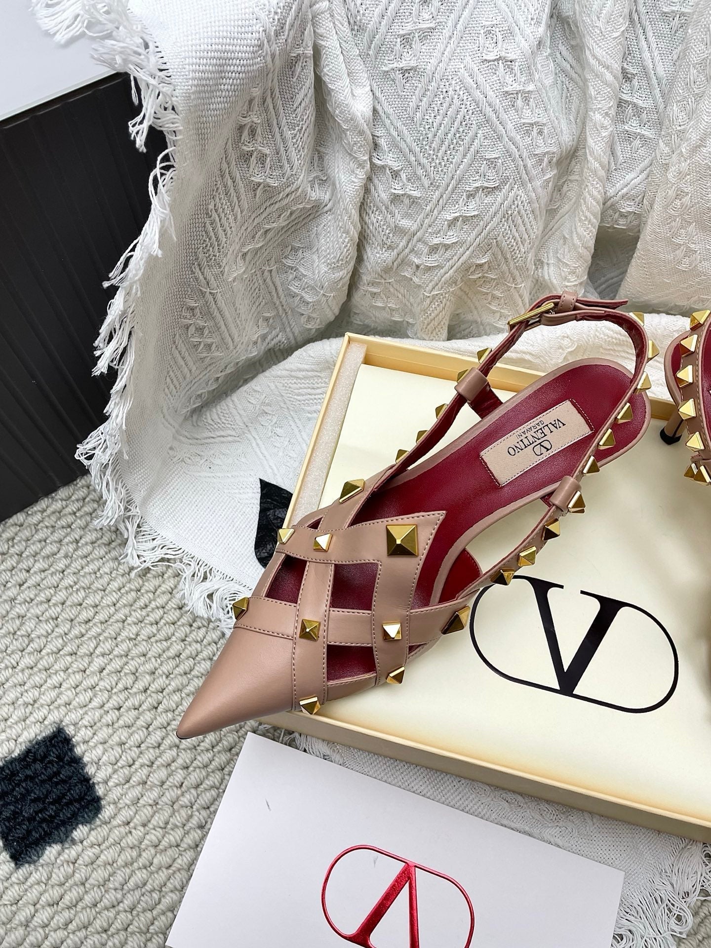 VT Studdy Kidskin Pumps 60mm Light Brown Goatskin 611370