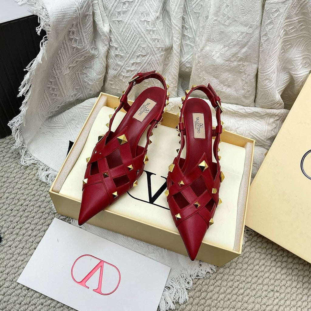 VT Studdy Kidskin Pumps 60mm Red Goatskin 611372