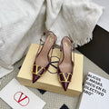 VT Signature Slingback Burgundy Embossed Cowhide 726944