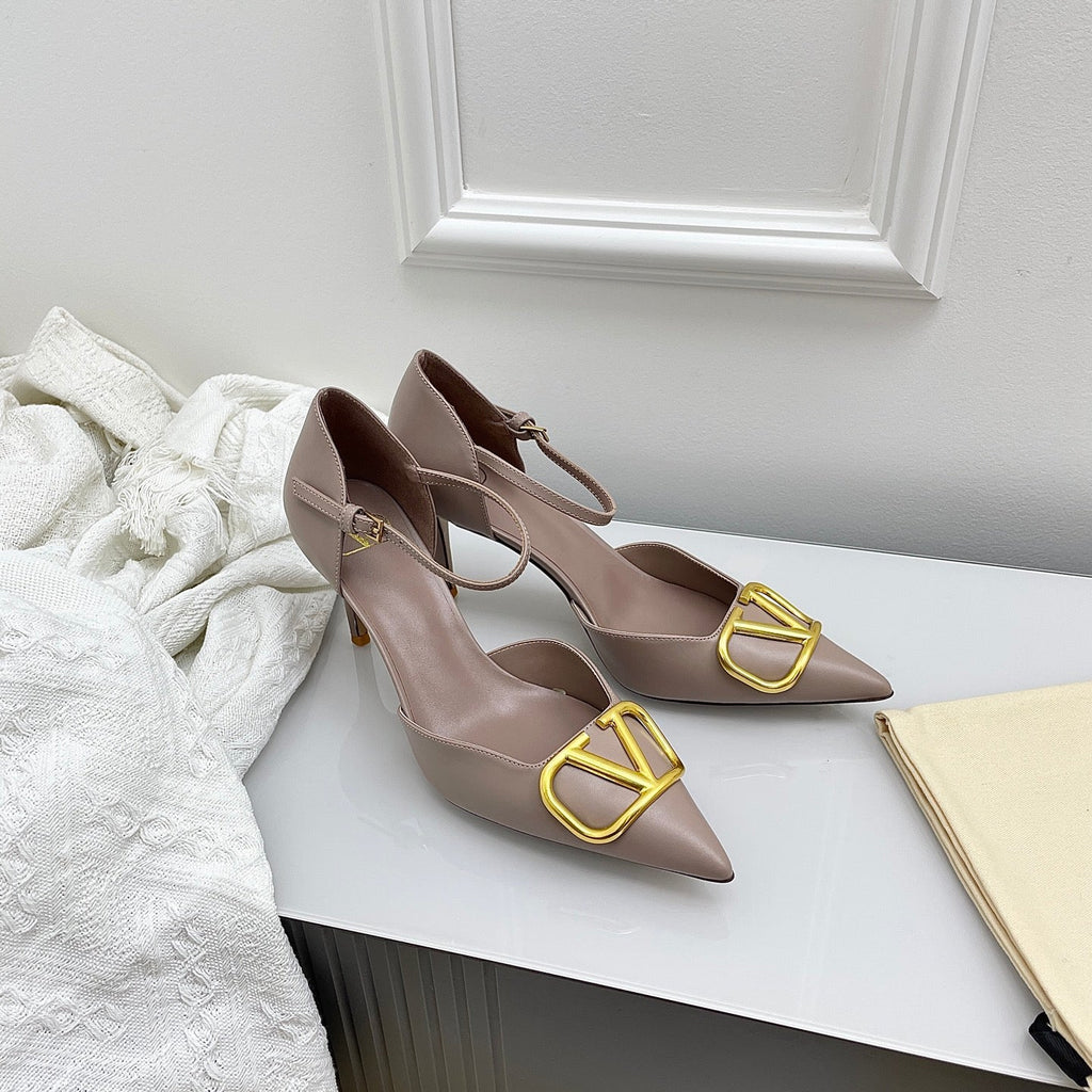 Valentino D'Orsay Slingback 6cm Taupe Cowhide 726948