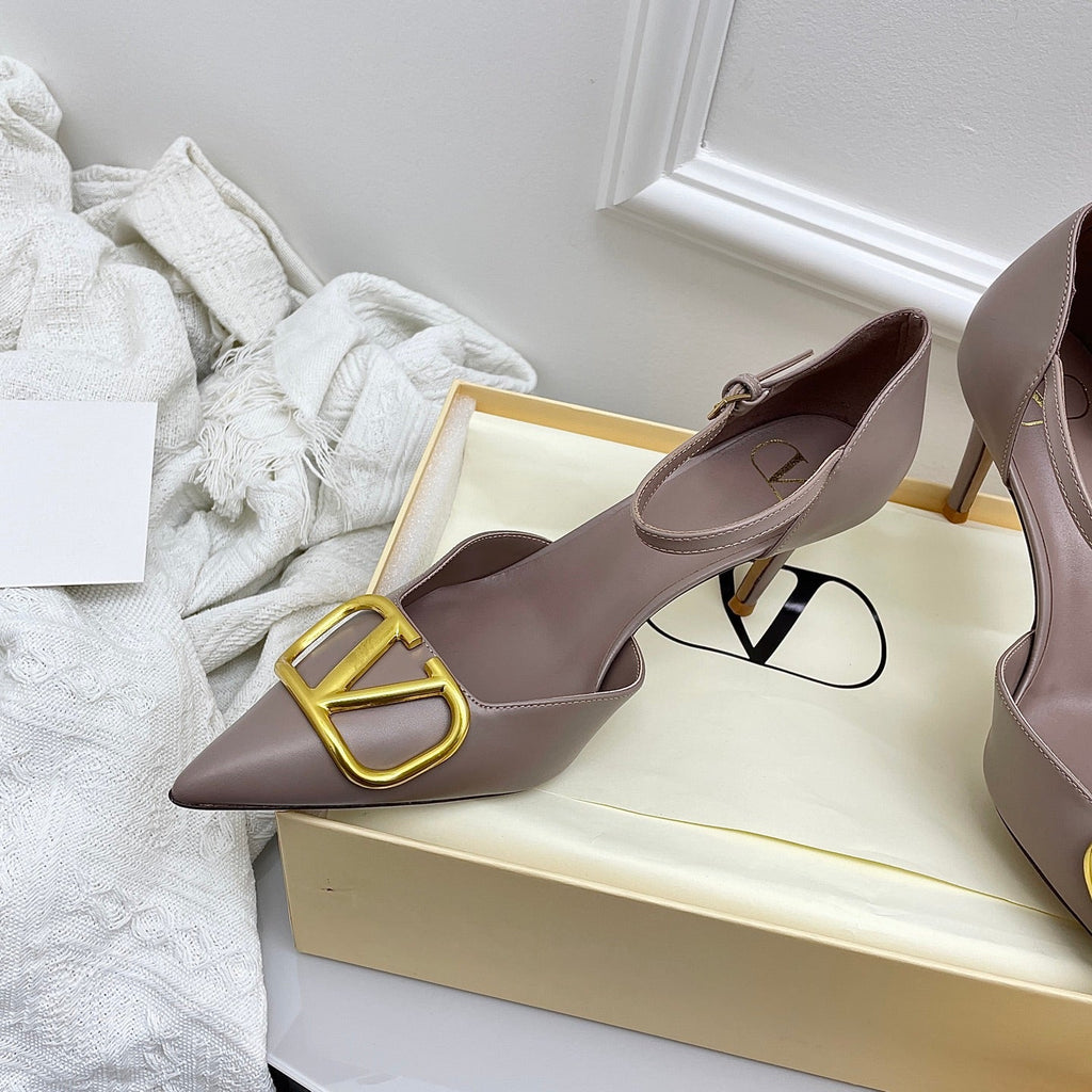 Valentino D'Orsay Slingback 6cm Taupe Cowhide 726948