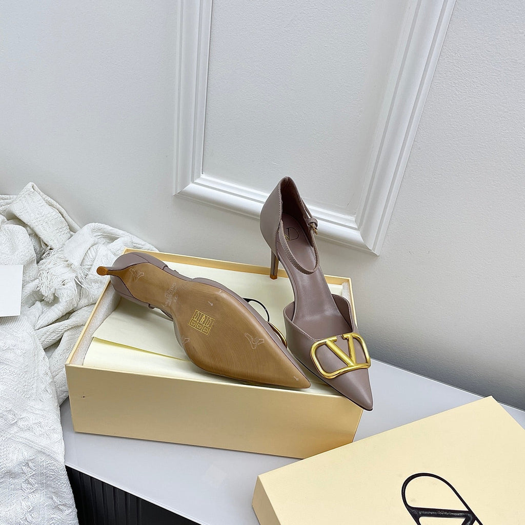 Valentino D'Orsay Slingback 6cm Taupe Cowhide 726948