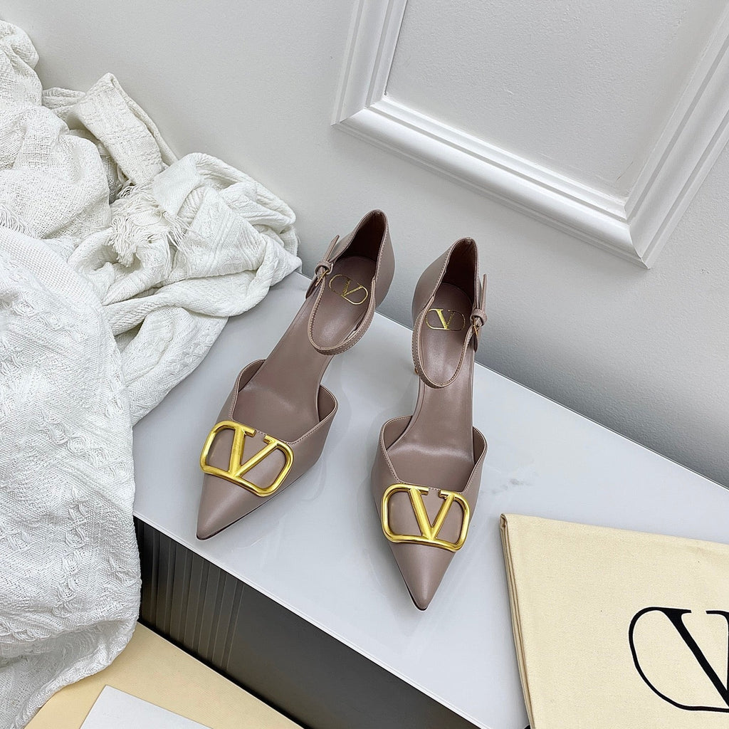 Valentino D'Orsay Slingback 6cm Taupe Cowhide 726948